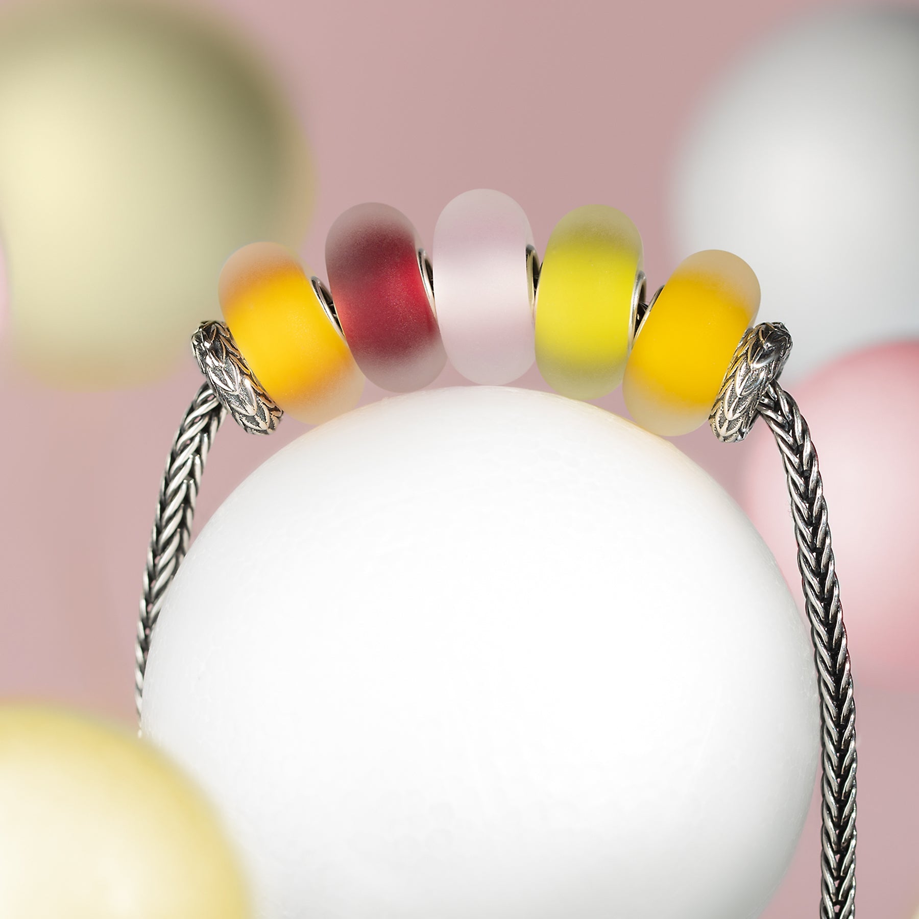 Elfbeads Yellow Frost yellow; silver glass Bead by The Alternative Bead. Your official Elfbeads Retailer from Germany