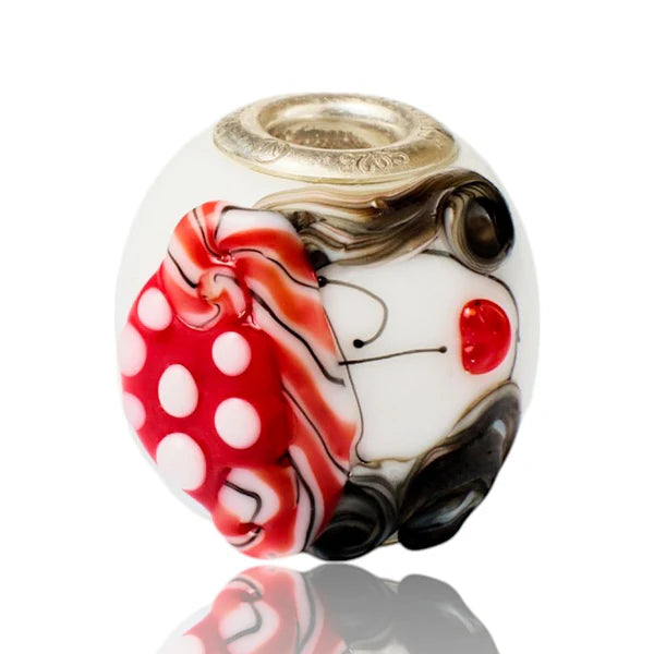 VIP-CHARMS Crimson Muse Murano Glass Bead (ME041) red and white glass Charm by The Alternative Bead. Your Official VIP-CHARMS Retailer from Germany