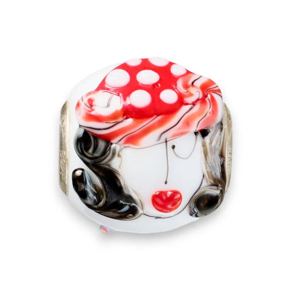 VIP-CHARMS Crimson Muse Murano Glass Bead (ME041) red and white glass Charm by The Alternative Bead. Your Official VIP-CHARMS Retailer from Germany