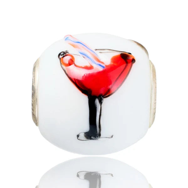 VIP-CHARMS Crimson Muse Murano Glass Bead (ME041) red and white glass Charm by The Alternative Bead. Your Official VIP-CHARMS Retailer from Germany