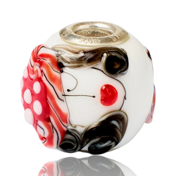 VIP-CHARMS Crimson Muse Murano Glass Bead (ME041) red and white glass Charm by The Alternative Bead. Your Official VIP-CHARMS Retailer from Germany