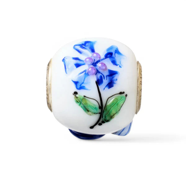 VIP-CHARMS Sapphire Veil Murano Glass Bead (ME042) blue and white glass Charm by The Alternative Bead. Your Official VIP-CHARMS Retailer from Germany