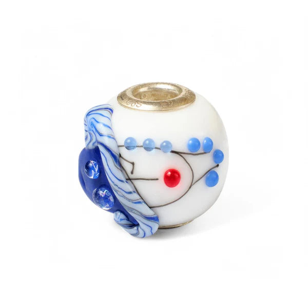 VIP-CHARMS Sapphire Veil Murano Glass Bead (ME042) blue and white glass Charm by The Alternative Bead. Your Official VIP-CHARMS Retailer from Germany