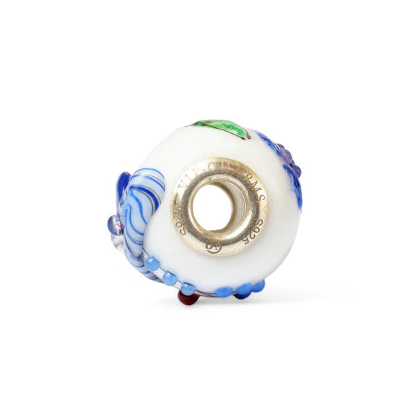 VIP-CHARMS Sapphire Veil Murano Glass Bead (ME042) blue and white glass Charm by The Alternative Bead. Your Official VIP-CHARMS Retailer from Germany
