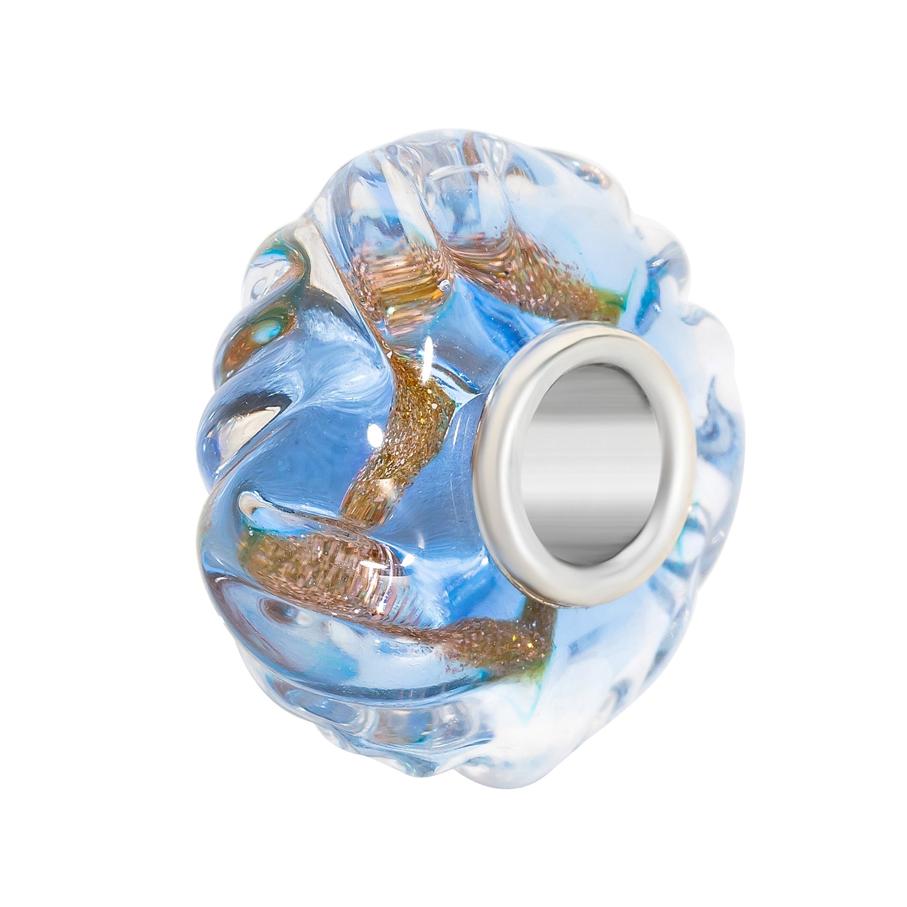 Elfbeads Forget-Me-Not Gold Sprinkles Roll blue; silver glass Bead by The Alternative Bead. Your official Elfbeads Retailer from Germany