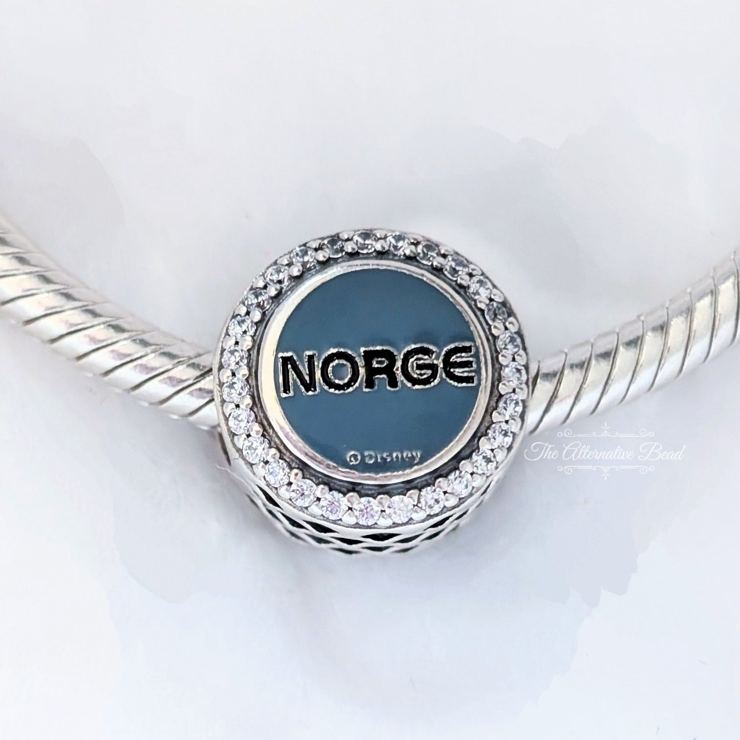 Disney x Pandora Mickey Mouse Norway (EPCOT World Showcase) silver; blue; beige sterling-silver; enamel Bead by The Alternative Bead. Your official Disney x Pandora Retailer from Germany
