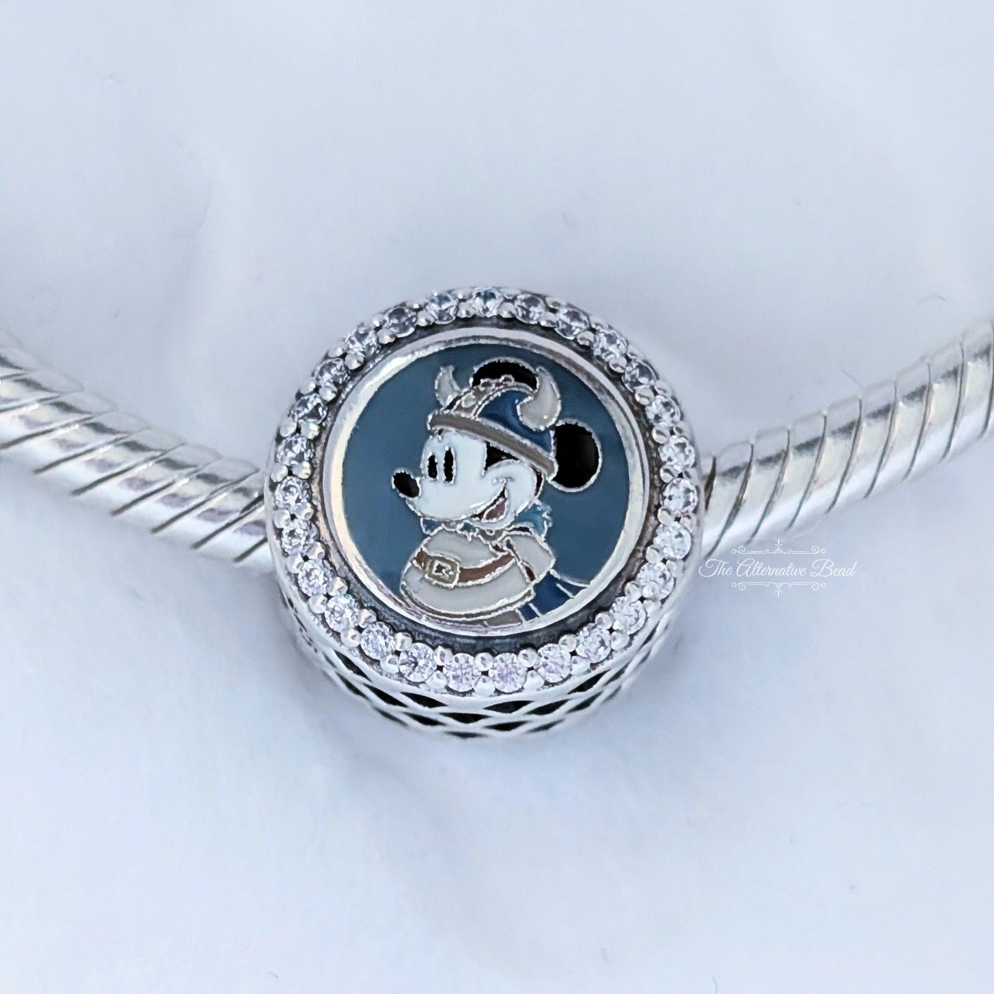 Disney x Pandora Mickey Mouse Norway (EPCOT World Showcase) silver; blue; beige sterling-silver; enamel Bead by The Alternative Bead. Your official Disney x Pandora Retailer from Germany