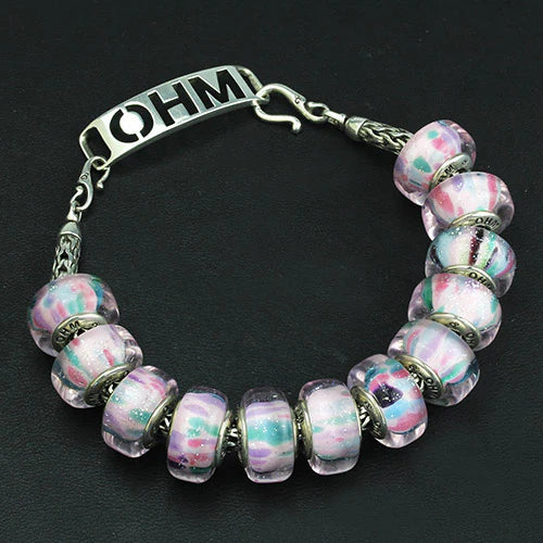 OHM Beads Dewey Buds (AMG298) pink; purple; blue glass Bead The Alternative Bead