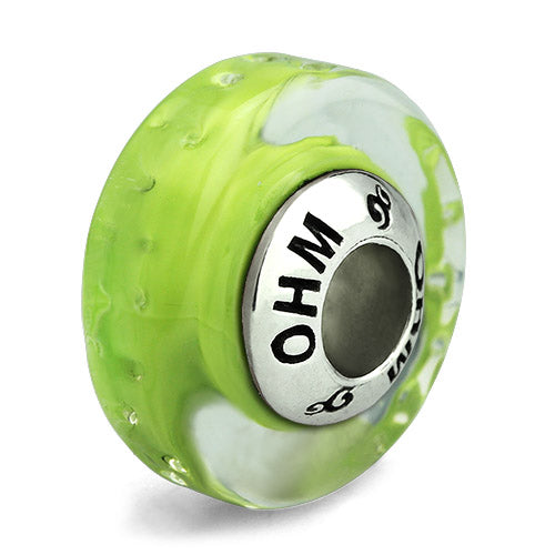 OHM Beads Slim Lime (Retired) (AMG60032) sterling-silver Bead The Alternative Bead