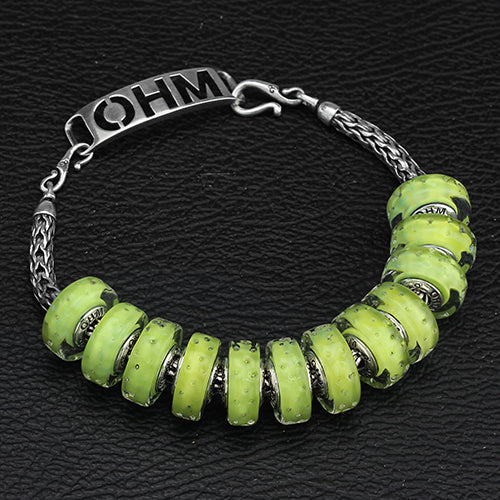 OHM Beads Slim Lime (Retired) (AMG60032) sterling-silver Bead The Alternative Bead