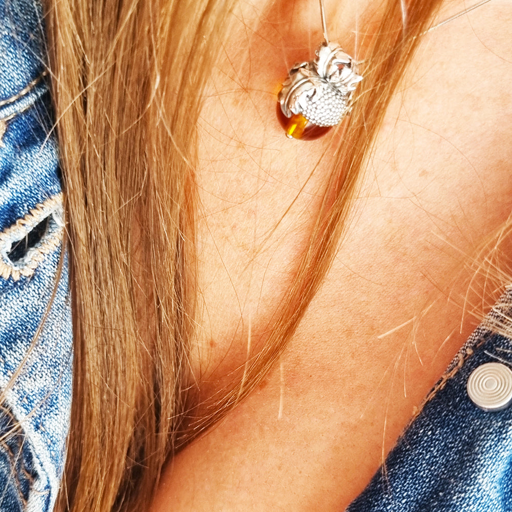 Aurora Charm Oak Acorn Charm silver; brown sterling-silver; glass Dangle by The Alternative Bead. Your official Aurora Charm Retailer from Germany