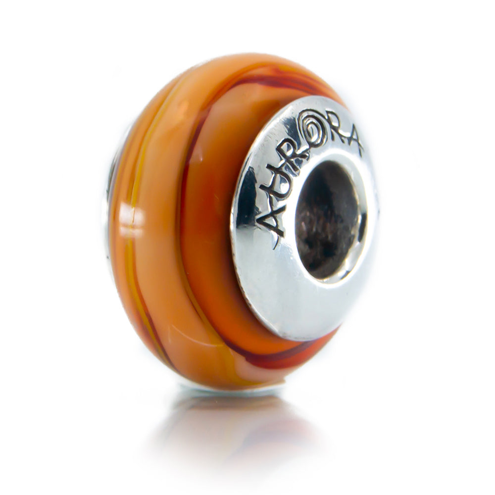 Aurora Charm Autumn Evening Murano Glass Bead brown; orange glass Bead by The Alternative Bead. Your official Aurora Charm Retailer from Germany