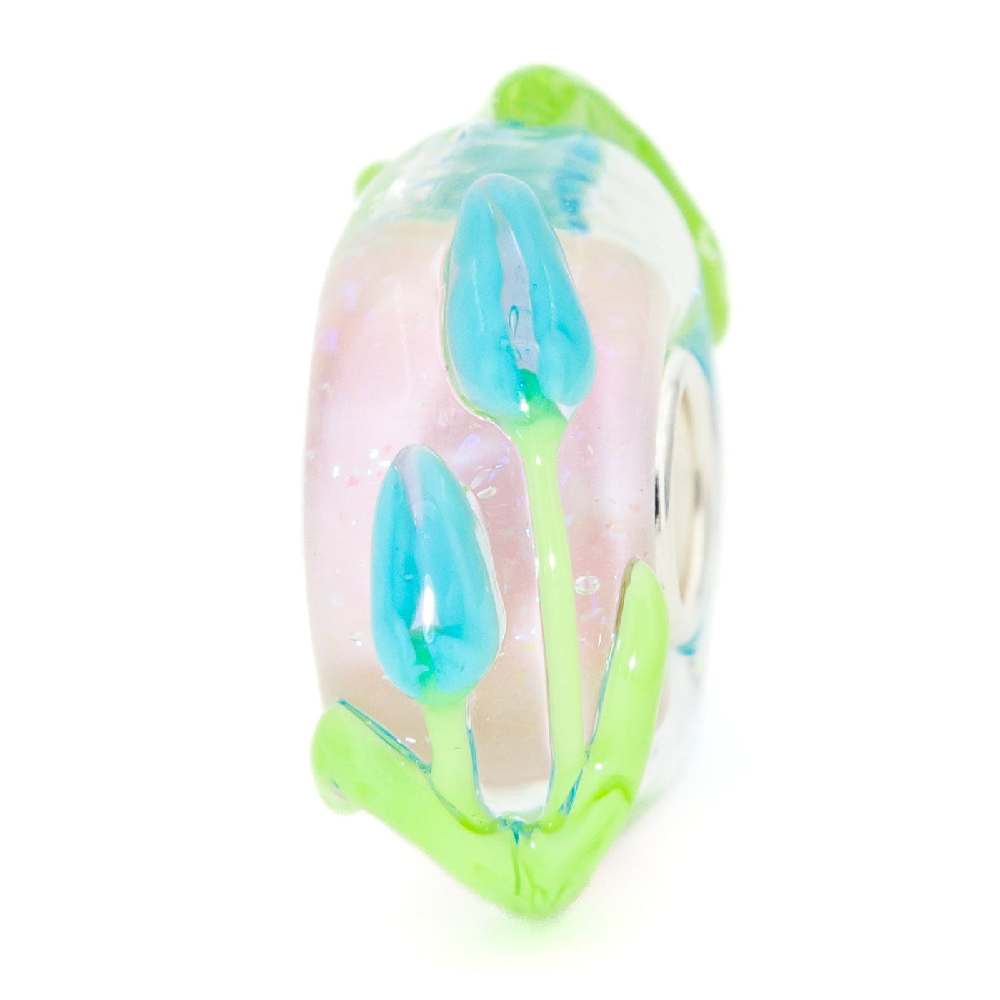 Elfbeads Baby Blue Tulip Gentle Sparkle glass Charm - The Alternative Bead official German Retailer. Buy 4 get 5 - free DHL Shipping for all orders above 150€
