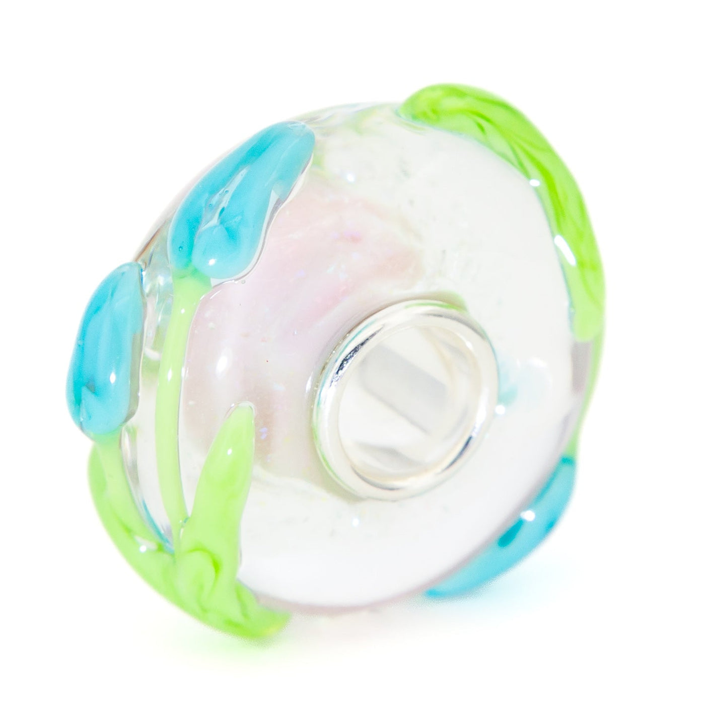 Elfbeads Baby Blue Tulip Gentle Sparkle glass Charm - The Alternative Bead official German Retailer. Buy 4 get 5 - free DHL Shipping for all orders above 150€