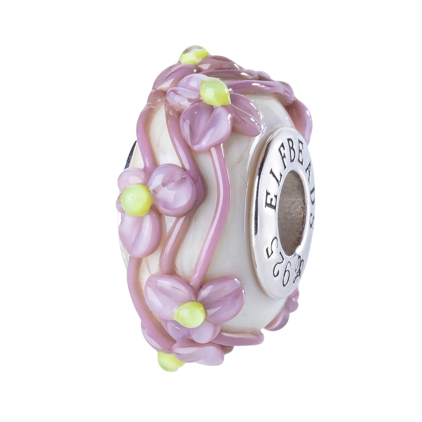 Elfbeads Blackberry Lime Caramel Flowertwig (G230820) glass Charm - The Alternative Bead official German Retailer. Buy 4 get 5 - free DHL Shipping for all orders above 150€