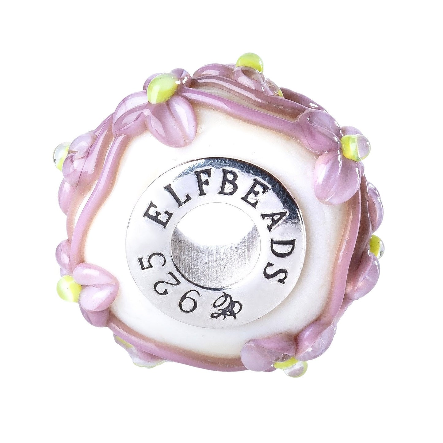 Elfbeads Blackberry Lime Caramel Flowertwig (G230820) glass Charm - The Alternative Bead official German Retailer. Buy 4 get 5 - free DHL Shipping for all orders above 150€