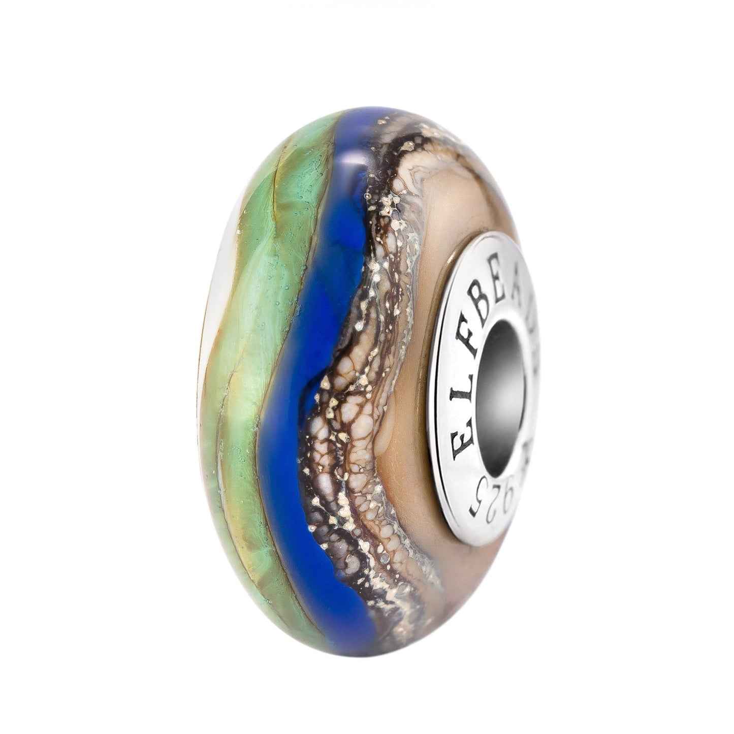 Elfbeads Blue Tide Shore blue; green; brown glass Bead by The Alternative Bead. Your official Elfbeads Retailer from Germany