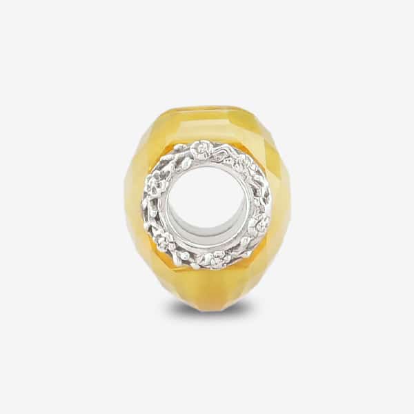 Praan Buttercup Heart Charm yellow crystal Bead by The Alternative Bead. Your official Praan Retailer from Germany