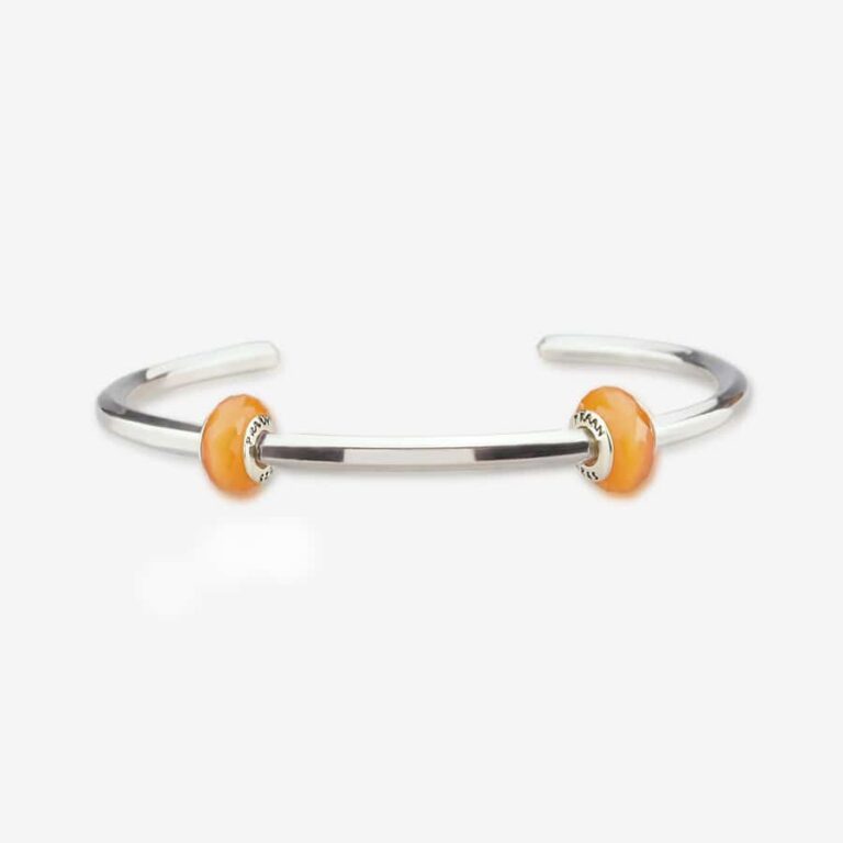 Praan Butterscotch Orange Cat’s Eye Stone Glass Stopper Charms orange natural-stone Stopper by The Alternative Bead. Your official Praan Retailer from Germany