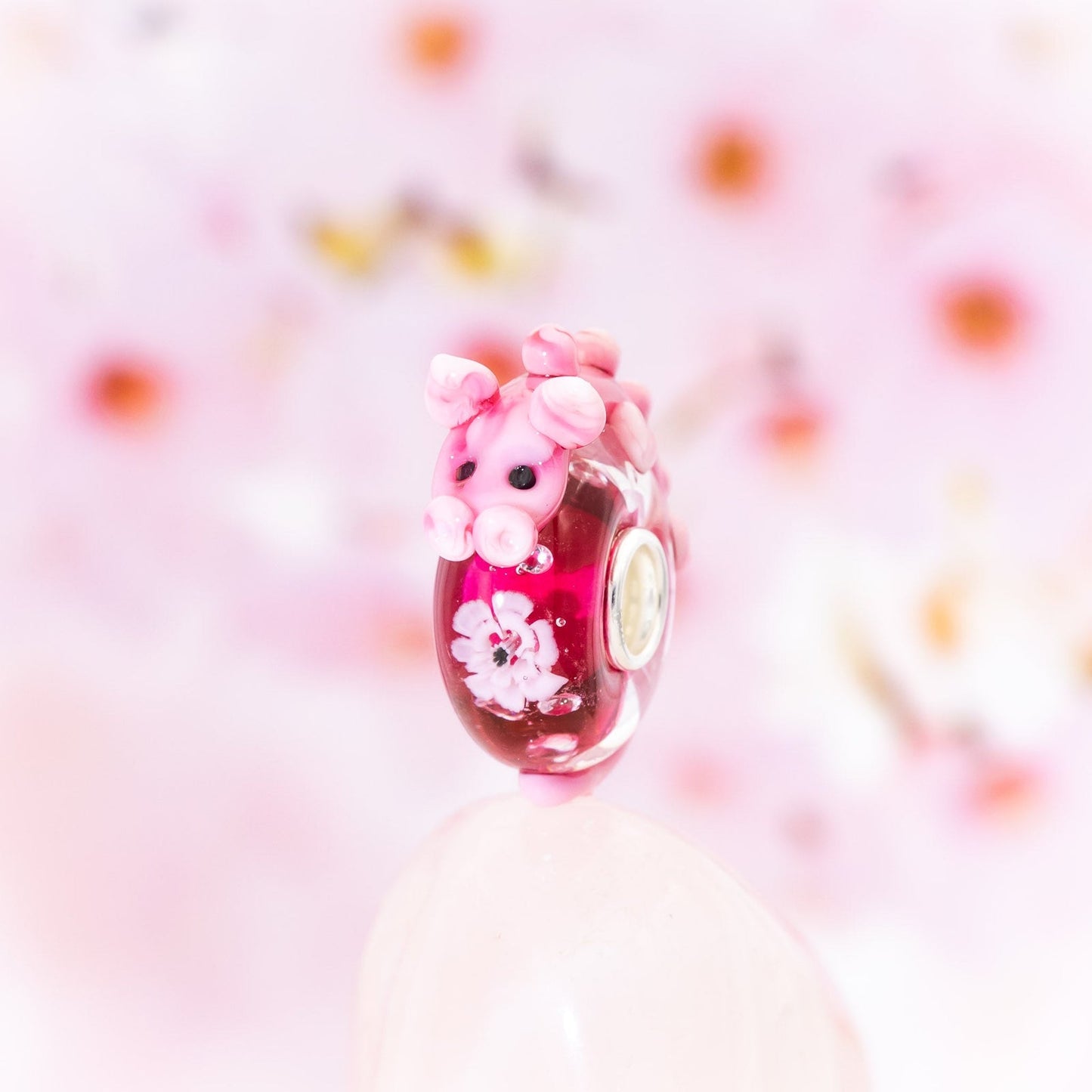 Elfbeads Cherry Blossom Dragon pink glass Bead by The Alternative Bead. Your official Elfbeads Retailer from Germany