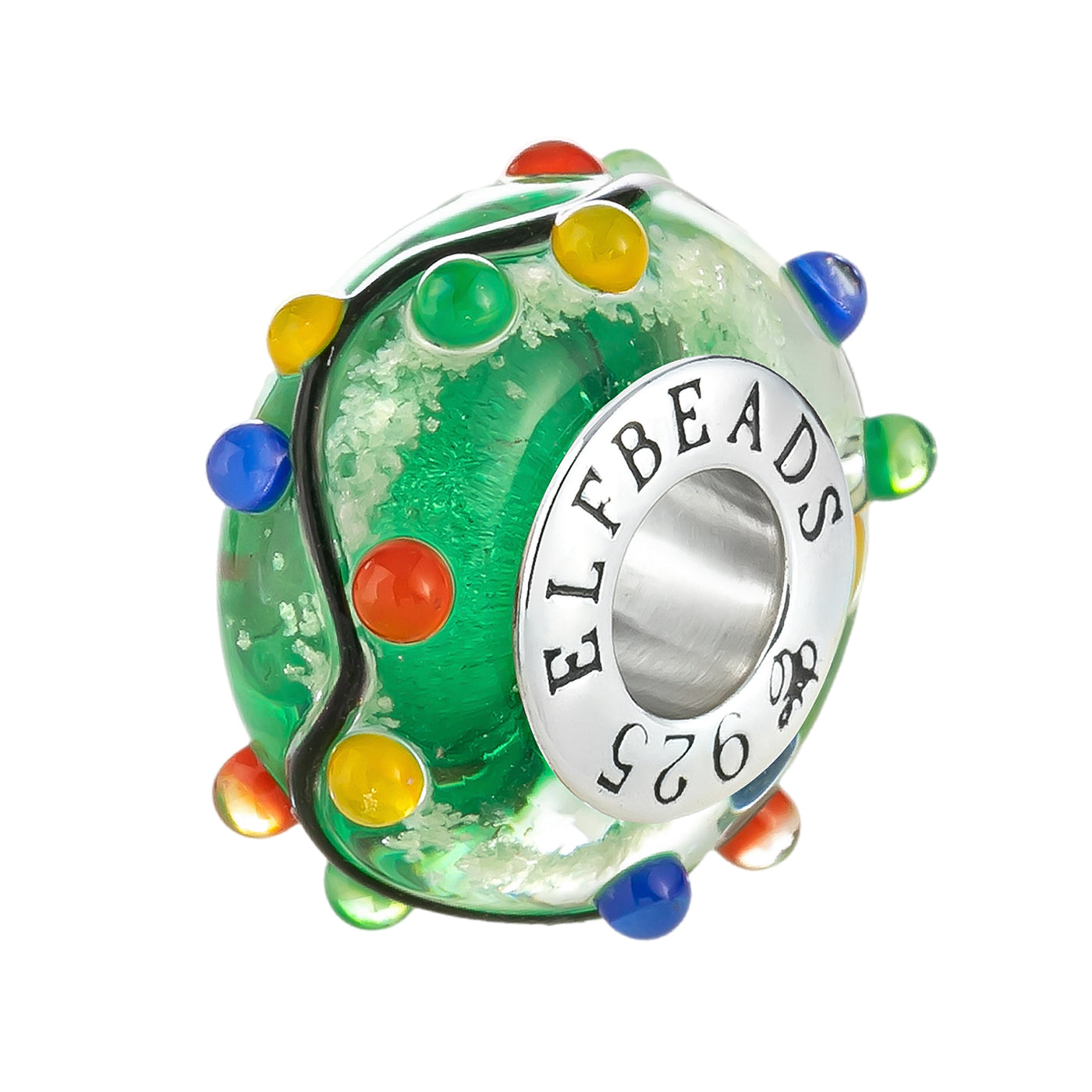 Elfbeads Christmas Lights Starlight Green glass Bead by The Alternative Bead. Your official Elfbeads Retailer from Germany