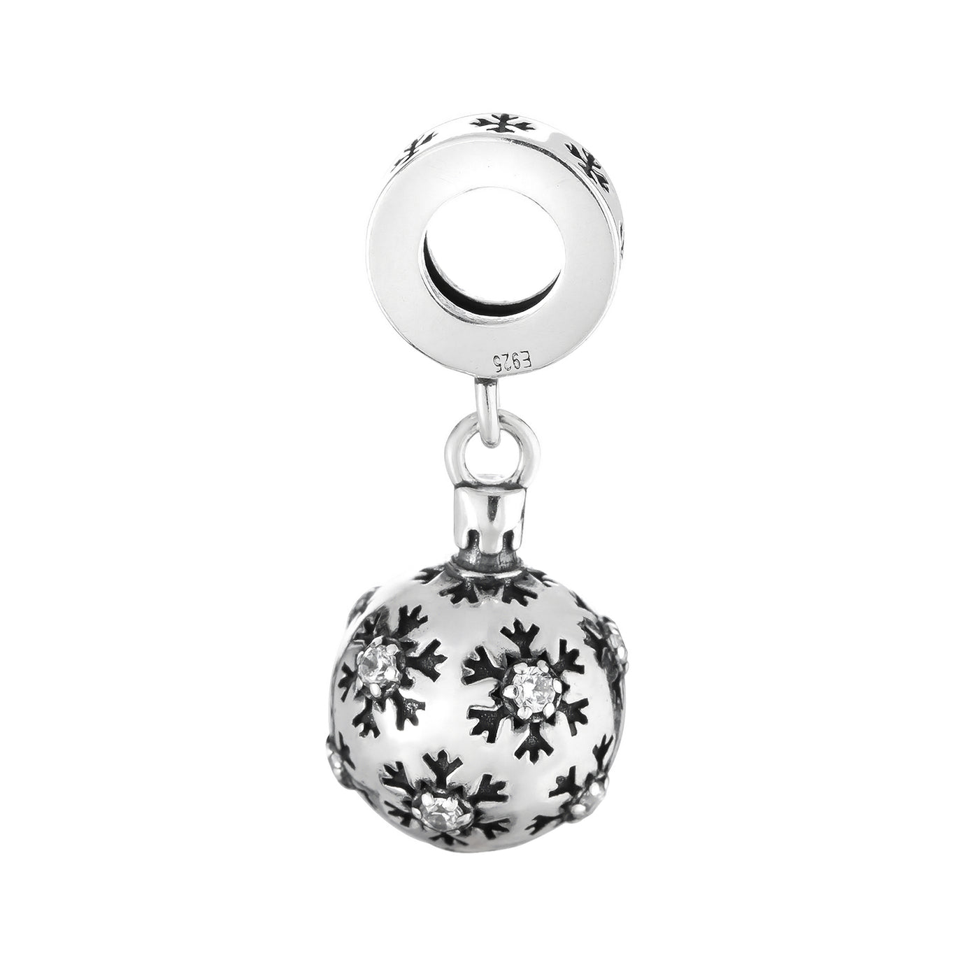 Elfbeads Christmas Snowflake Dangle silver sterling-silver Dangle by The Alternative Bead. Your official Elfbeads Retailer from Germany