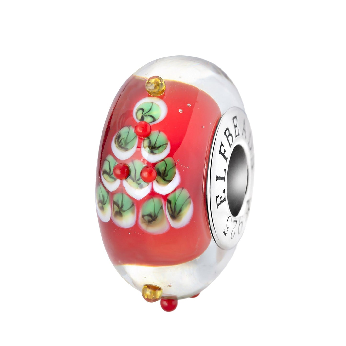 Elfbeads Christmas Tree Wonderland Celebration (G241051) silver and red glass Charm - The Alternative Bead official German Retailer. Buy 4 get 5 - free DHL Shipping for all orders above 150€