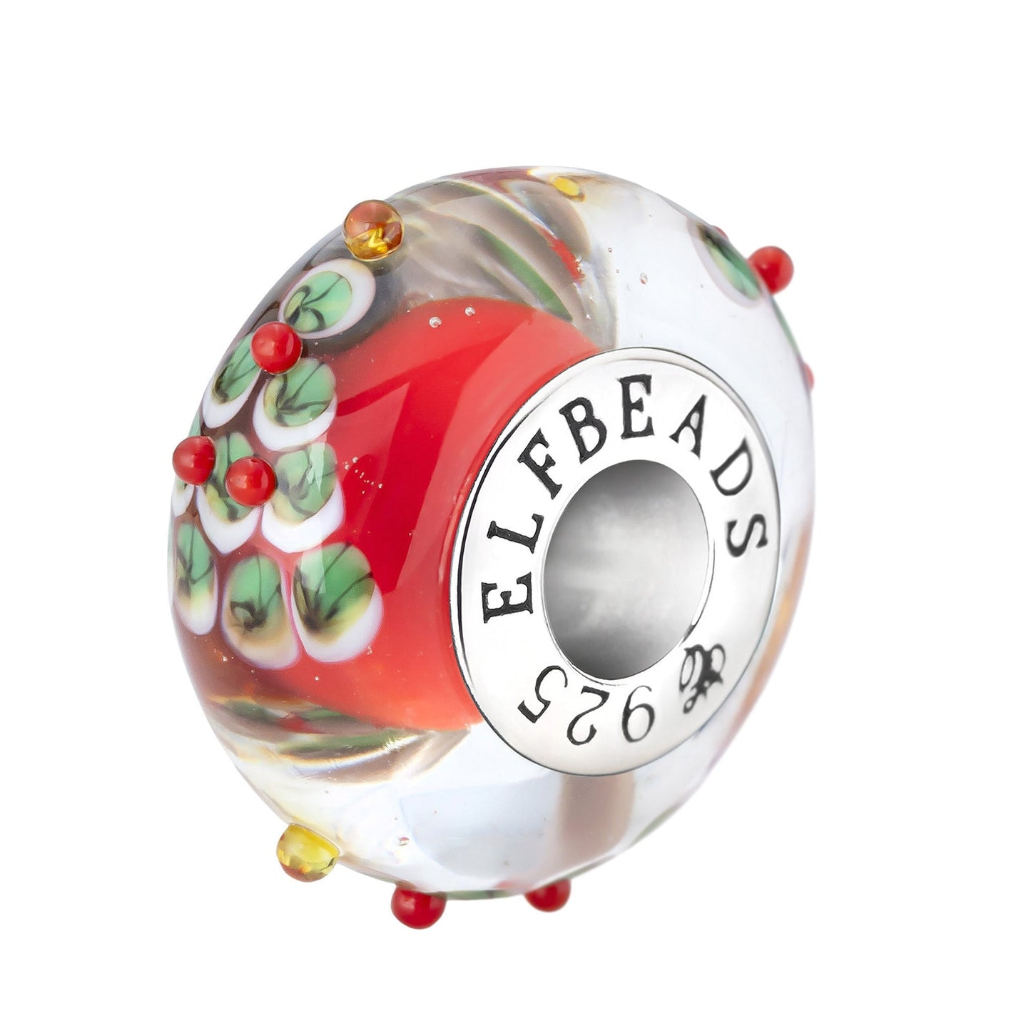 Elfbeads Christmas Tree Wonderland Celebration (G241051) silver and red glass Charm - The Alternative Bead official German Retailer. Buy 4 get 5 - free DHL Shipping for all orders above 150€