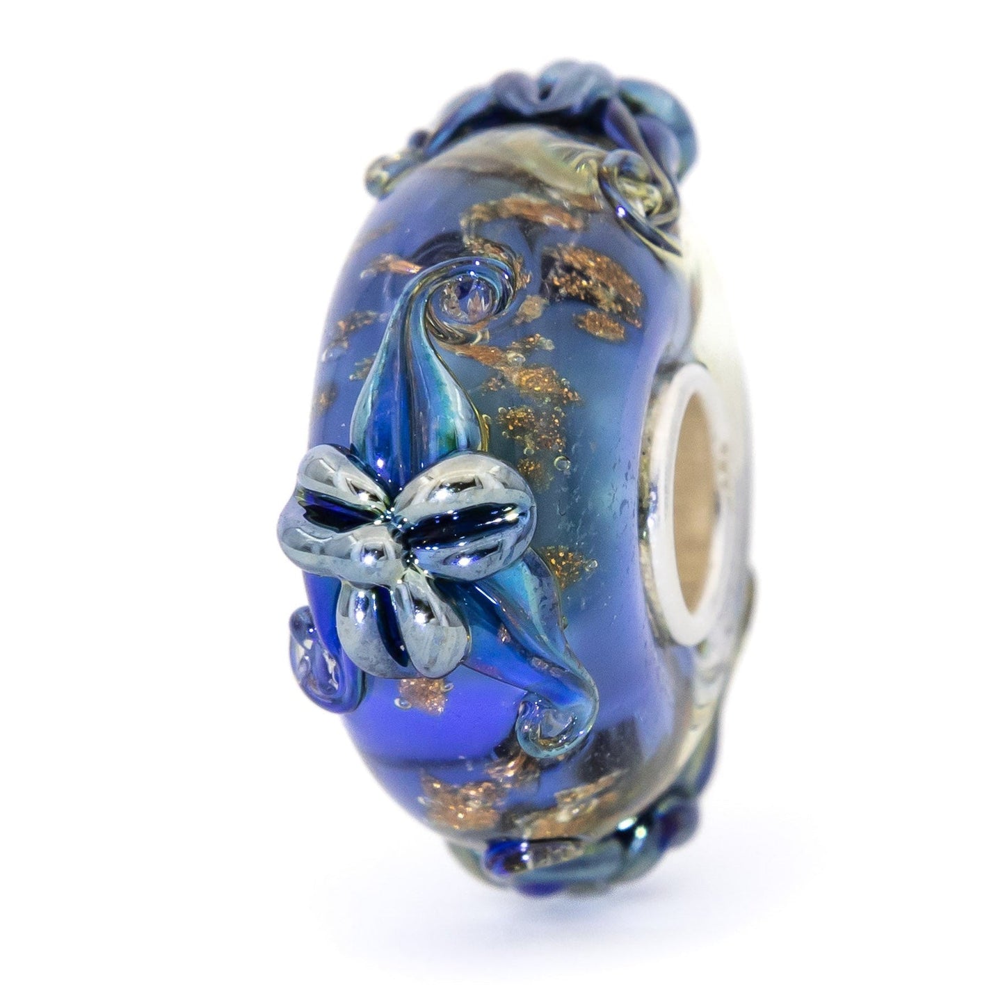 Elfbeads Cobalt Blue Golddust Lilies (G220617) glass Charm - The Alternative Bead official German Retailer. Buy 4 get 5 - free DHL Shipping for all orders above 150€