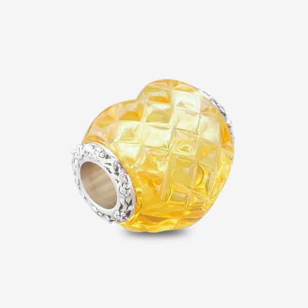 Praan Grace Heart Charm yellow crystal Bead by The Alternative Bead. Your official Praan Retailer from Germany