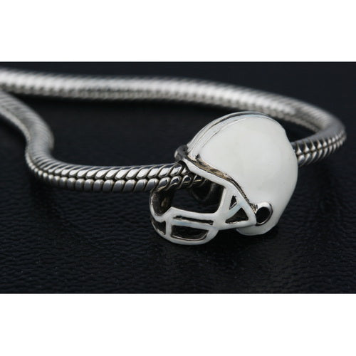 OHM Beads Football Helmet (Retired) (DG-1000) sterling-silver Bead The Alternative Bead