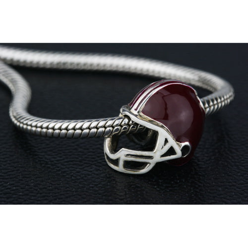 OHM Beads Football Helmet (Retired) (DG-1000) sterling-silver Bead The Alternative Bead