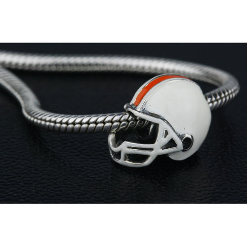 OHM Beads Football Helmet (Retired) (DG-1000) sterling-silver Bead The Alternative Bead
