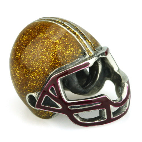 OHM Beads Football Helmet (Retired) (DG-1000) sterling-silver Bead The Alternative Bead