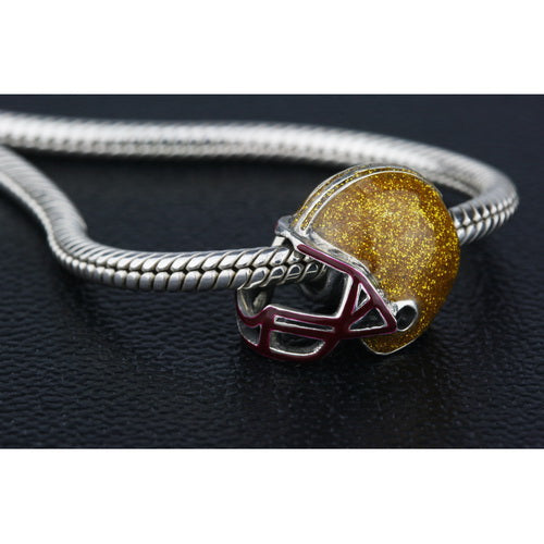 OHM Beads Football Helmet (Retired) (DG-1000) sterling-silver Bead The Alternative Bead