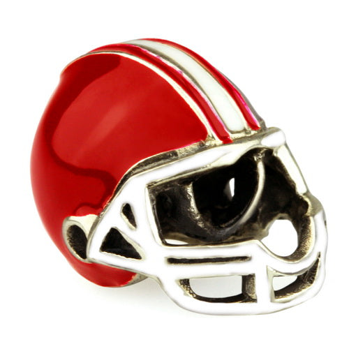 OHM Beads Football Helmet (Retired) (DG-1000) sterling-silver Bead The Alternative Bead