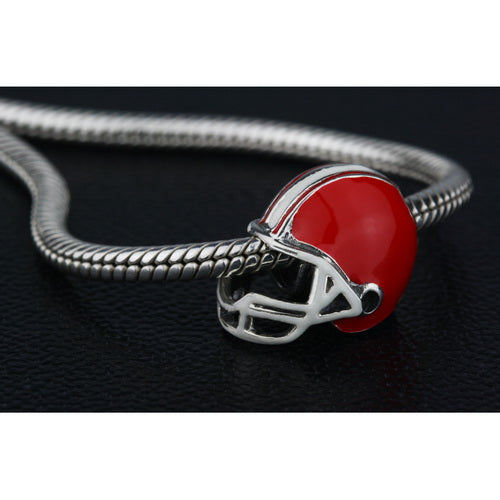 OHM Beads Football Helmet (Retired) (DG-1000) sterling-silver Bead The Alternative Bead