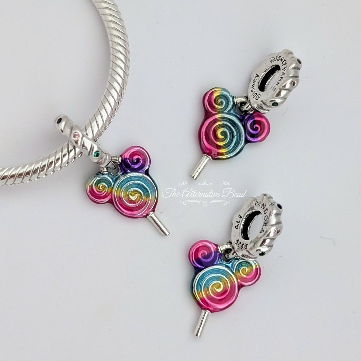 Disney x Pandora Mickey Mouse Lollipop Dangle rainbow sterling-silver; enamel Dangle by The Alternative Bead. Your official Disney x Pandora Retailer from Germany