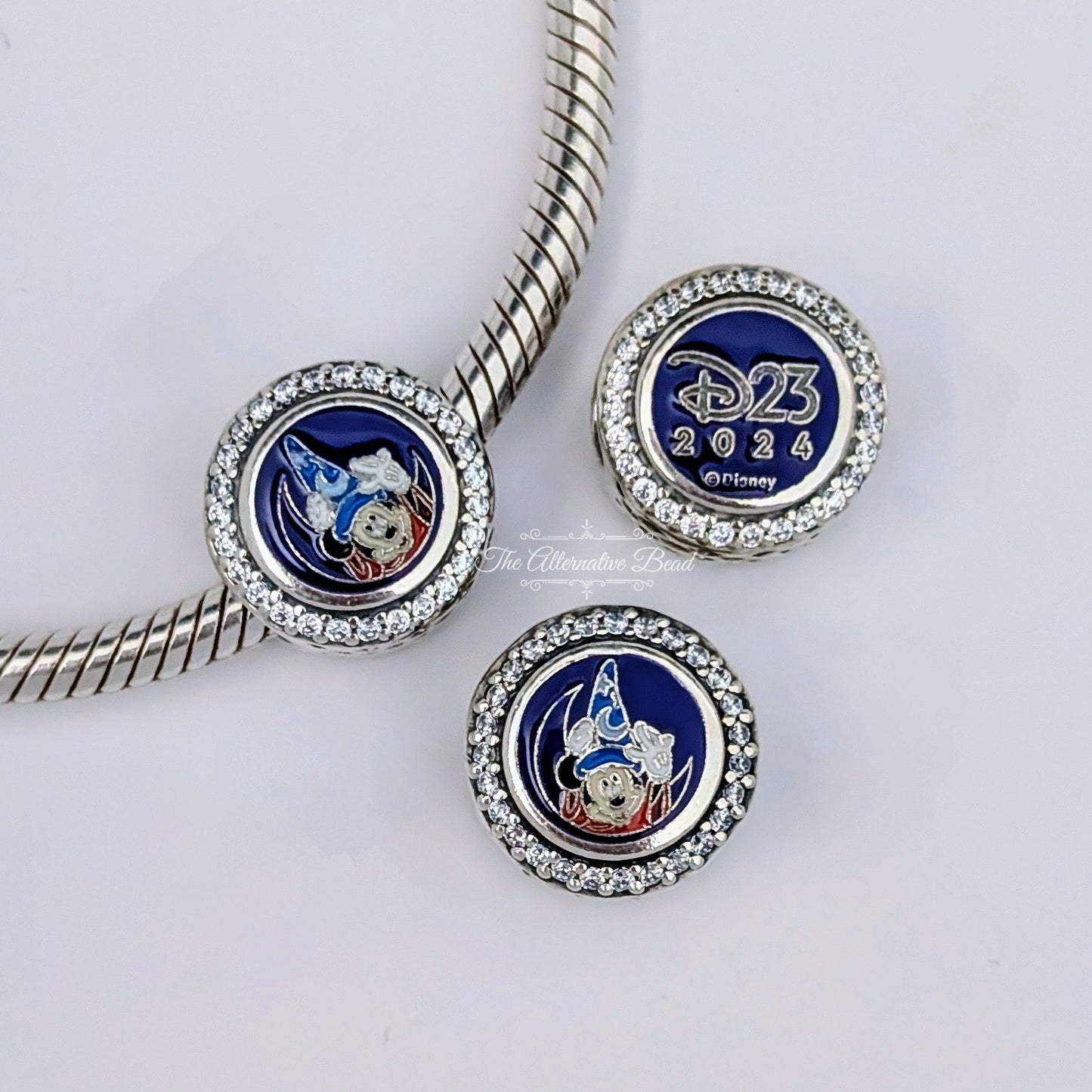 Disney x Pandora Mickey Mouse Fantasia D23 Event Engravable silver; blue sterling-silver; enamel Bead by The Alternative Bead. Your official Disney x Pandora Retailer from Germany