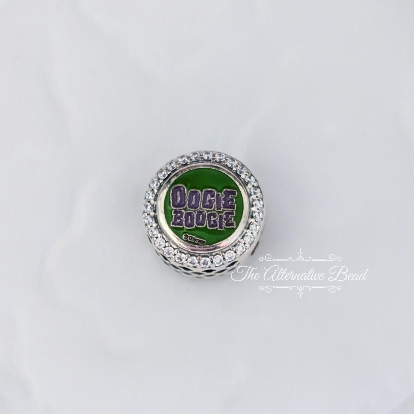 Disney x Pandora Oogie Boogie Engravable green; purple sterling-silver; enamel Bead by The Alternative Bead. Your official Disney x Pandora Retailer from Germany