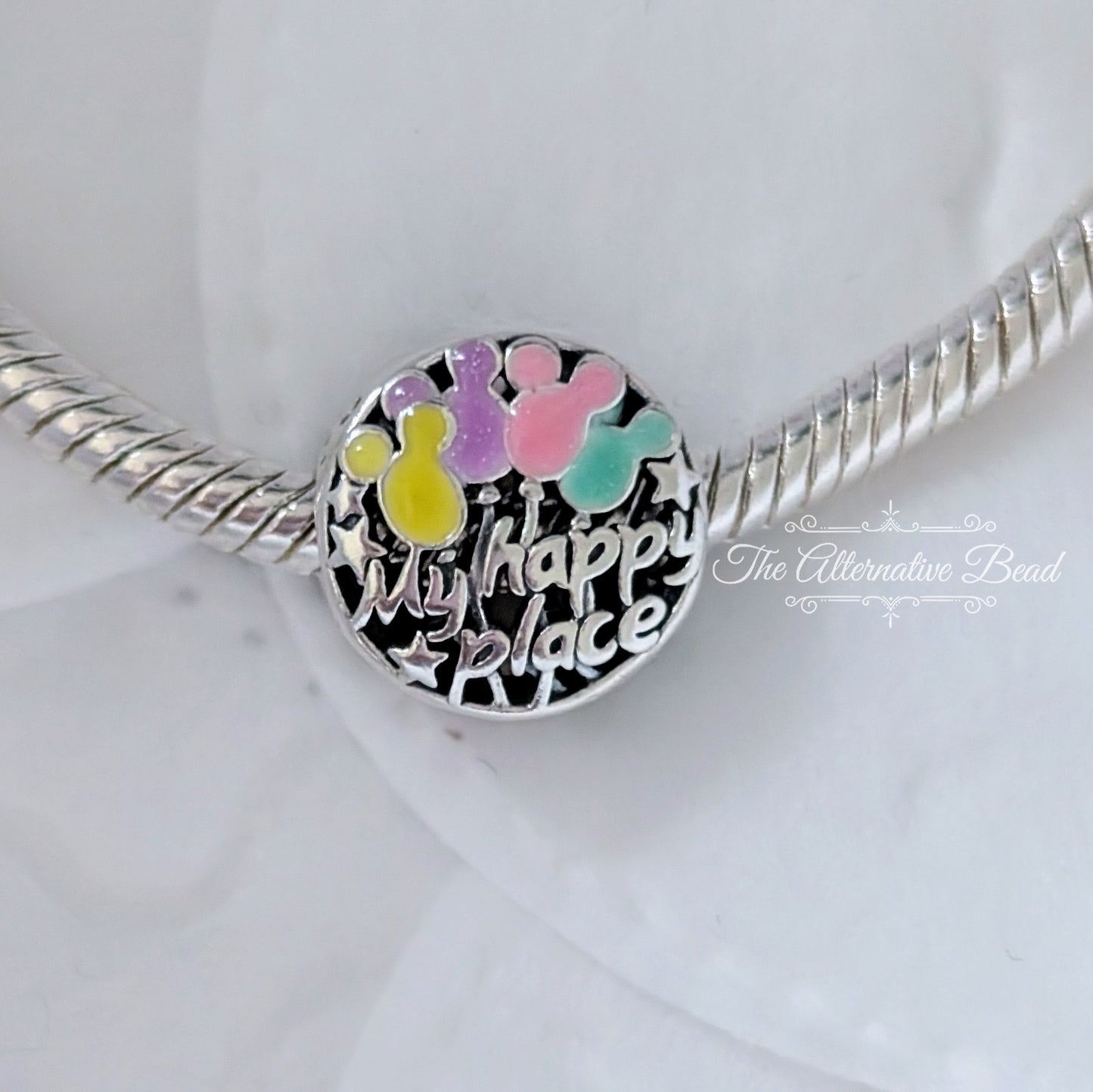 Disney x Pandora Disney Parks Happy Place silver sterling-silver; enamel Bead by The Alternative Bead. Your official Disney x Pandora Retailer from Germany