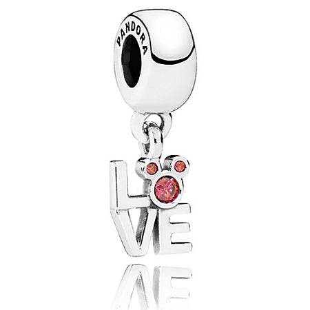 Disney x Pandora Mickey Mouse LOVE Dangle silver; red sterling-silver Dangle by The Alternative Bead. Your official Disney x Pandora Retailer from Germany