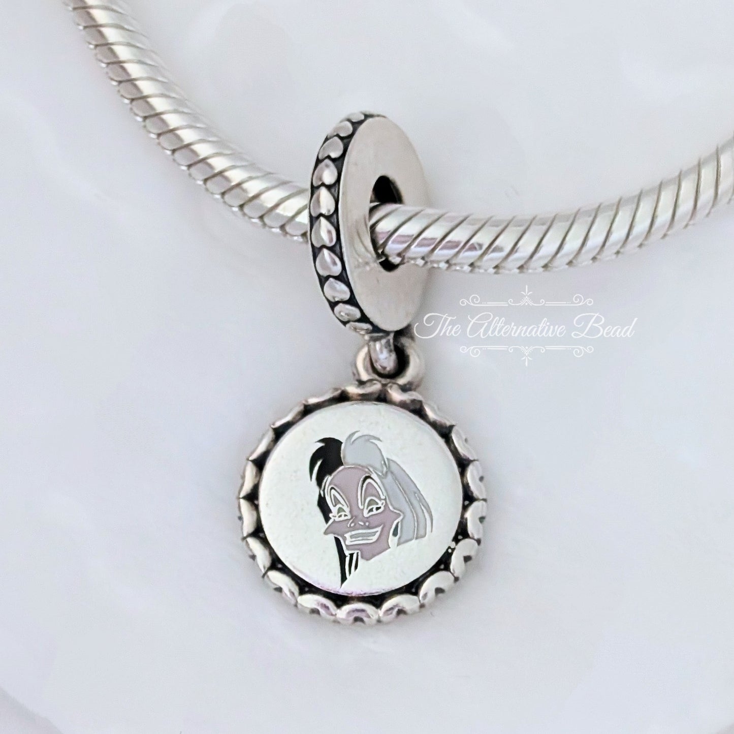 Disney x Pandora Cruella de Vil Dangle silver sterling-silver; enamel Dangle by The Alternative Bead. Your official Disney x Pandora Retailer from Germany