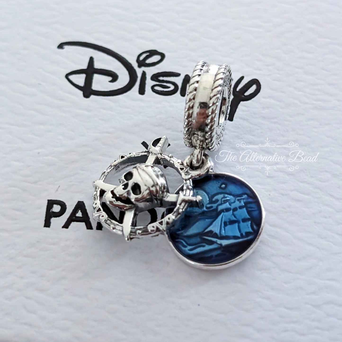 Disney x Pandora Pirates of the Caribbean Dangle blue; silver sterling-silver Dangle by The Alternative Bead. Your official Disney x Pandora Retailer from Germany