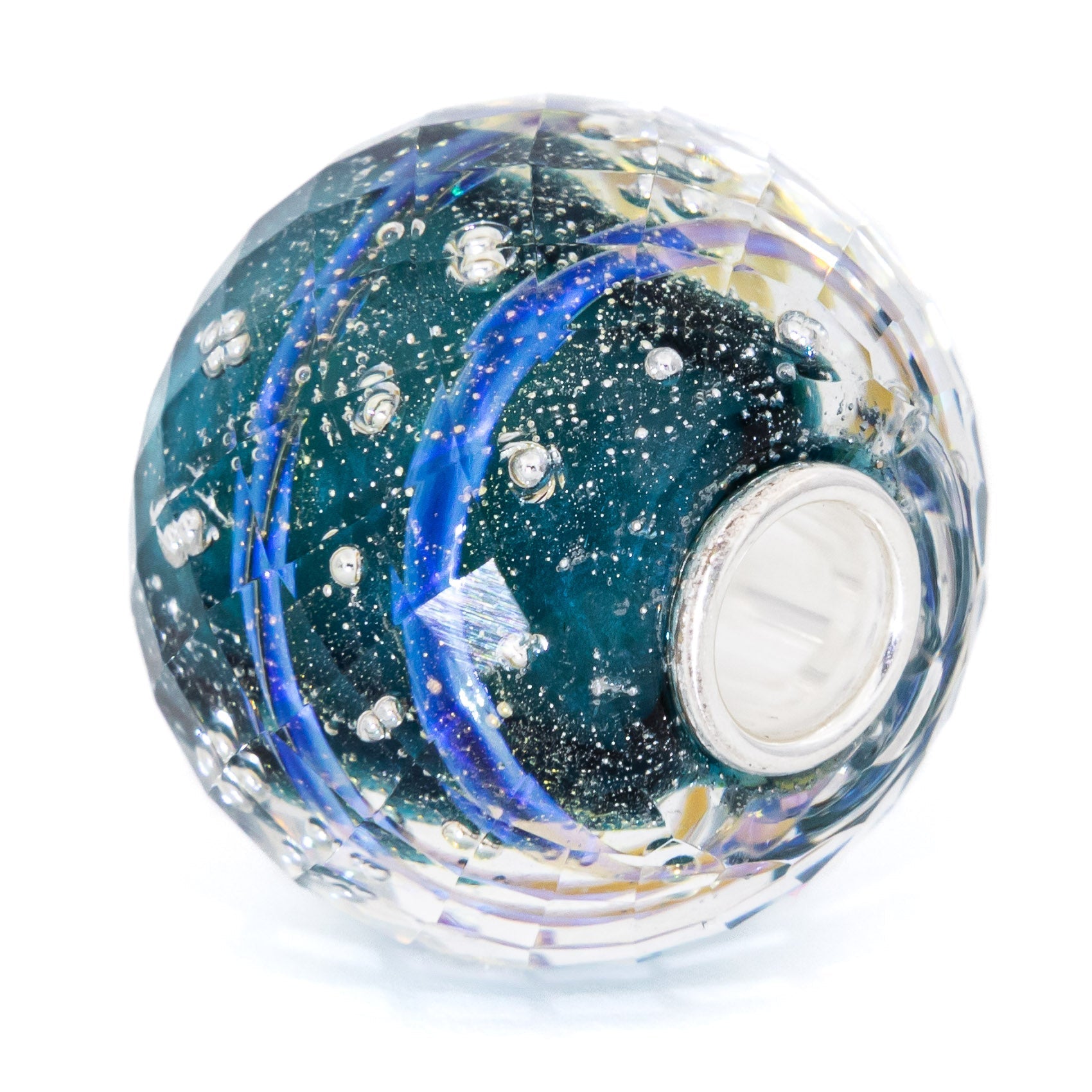 Elfbeads Emerald Ring Galaxy World Fractal  sterling-silver; glass Bead by The Alternative Bead. Your official Elfbeads Retailer from Germany