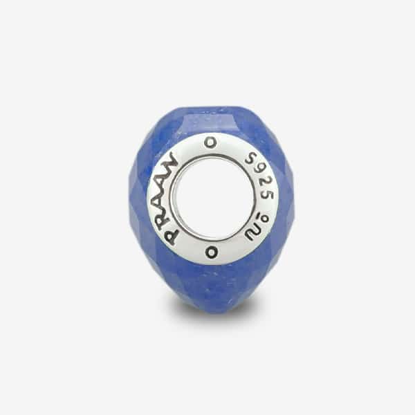 Praan Faceted Blue Aventurine Heart Charm silver sterling-silver Bead by The Alternative Bead. Your official Praan Retailer from Germany