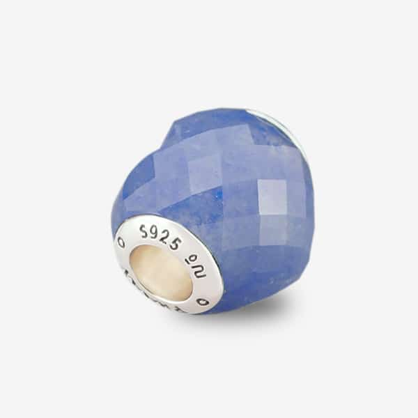 Praan Faceted Blue Aventurine Heart Charm silver sterling-silver Bead by The Alternative Bead. Your official Praan Retailer from Germany