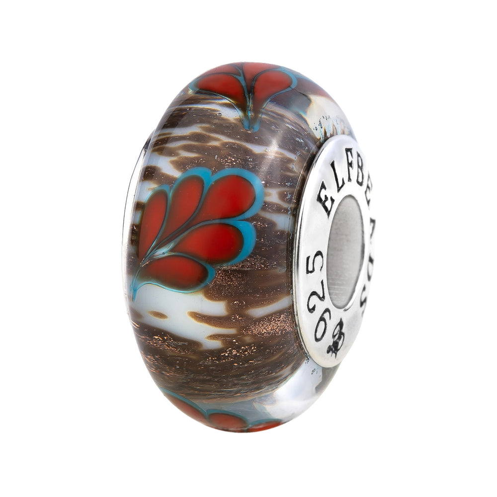 Elfbeads Feather Leaves Golden Forest (G230908) glass Charm - The Alternative Bead official German Retailer. Buy 4 get 5 - free DHL Shipping for all orders above 150€