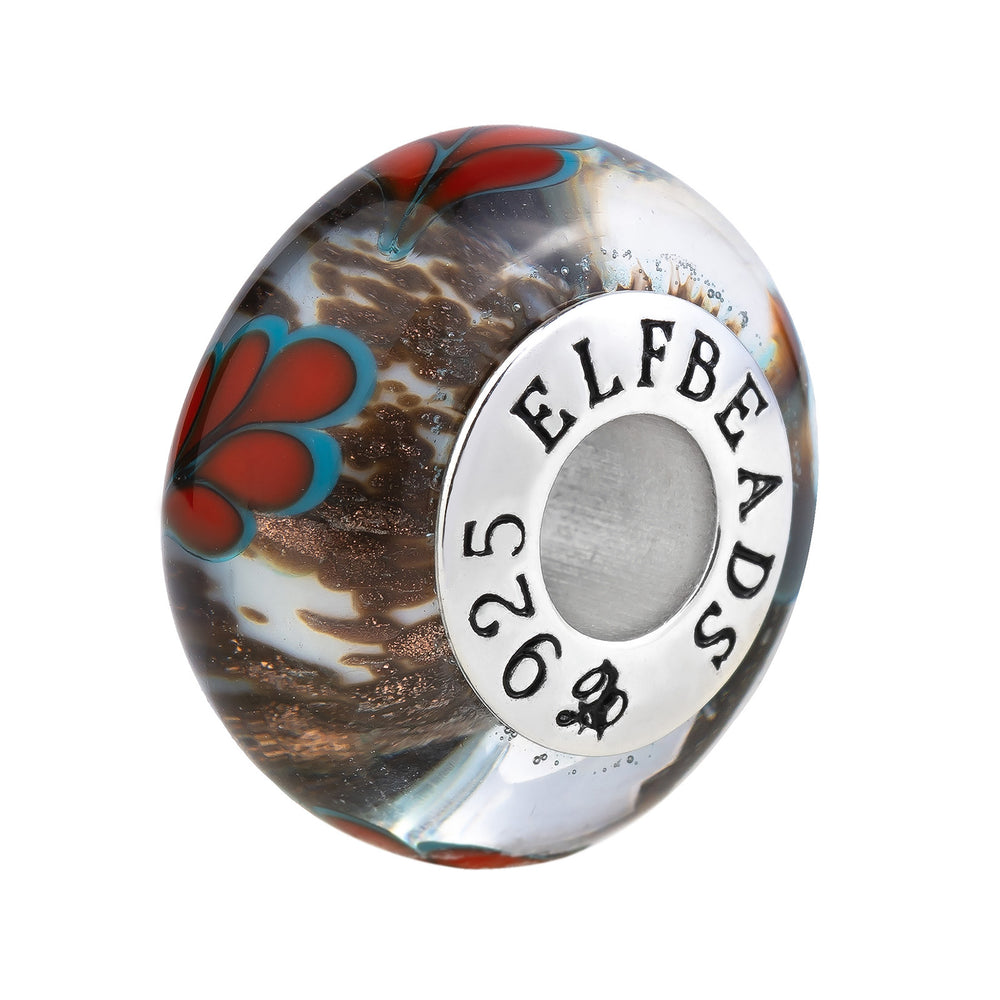 Elfbeads Feather Leaves Golden Forest (G230908) glass Charm - The Alternative Bead official German Retailer. Buy 4 get 5 - free DHL Shipping for all orders above 150€