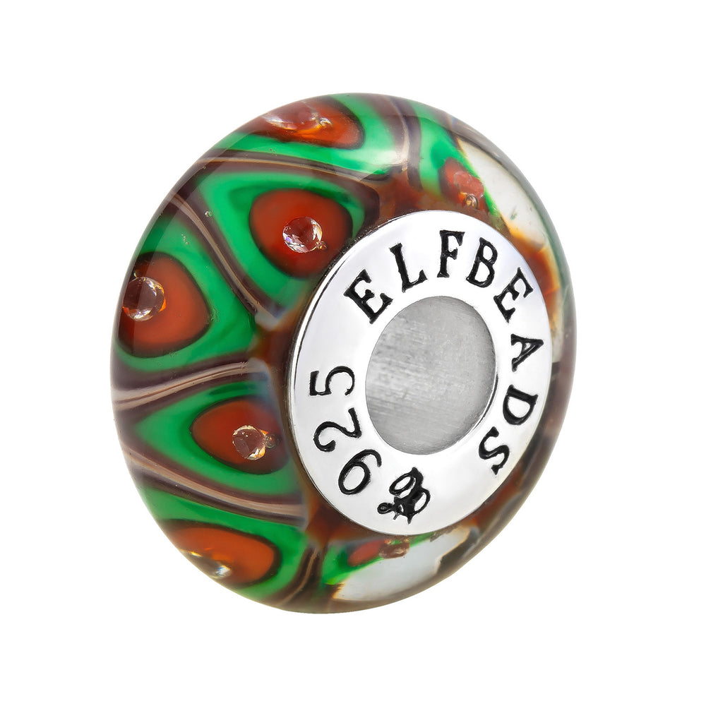 Elfbeads Firebird Feather Monroe (G230904) glass Charm - The Alternative Bead official German Retailer. Buy 4 get 5 - free DHL Shipping for all orders above 150€